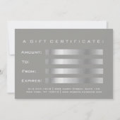 Geschenkgutschein Glitzer Silver Gray Pastellrosa (Rückseite)