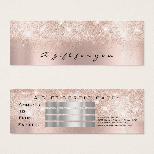 Geschenkgutschein Glitzer Spark Gray Makeup Small1 (Vorne & Hinten)