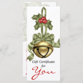 Geschenkgutschein Gold Bell Green Ribbon (Vorne/Hinten)