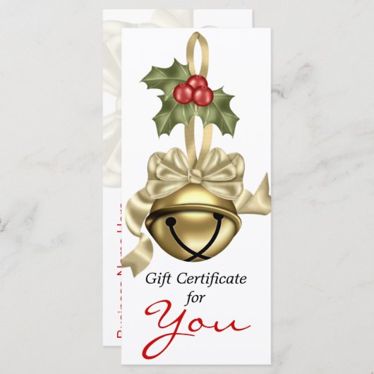 Geschenkgutschein Gold Bell Tan Ribbon (Vorne/Hinten)