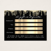 Geschenkgutschein Gold Eyelash Makeup Holidays (Rückseite)