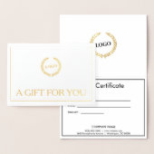 Geschenkgutschein Gold für die Firma für Firmenlog Folienkarte (Anzeige)
