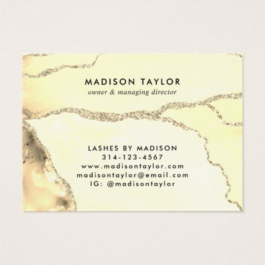 Geschenkgutschein Gold Glitzer Agate (Rückseite)