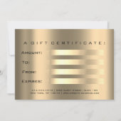 Geschenkgutschein Gold Lashes Schönheitsmittel Einladung (Rückseite)