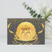 Geschenkgutschein Gold Lotus Blume Yoga Heilung (Stehend Vorderseite)