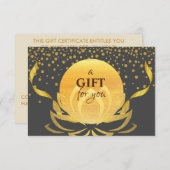 Geschenkgutschein Gold Lotus Blume Yoga Heilung (Vorne/Hinten)