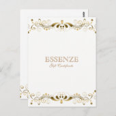 Geschenkgutschein "Gold On & White Floral Lace" Postkarte (Vorne/Hinten)