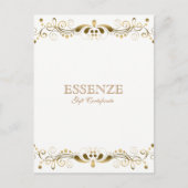 Geschenkgutschein "Gold On & White Floral Lace" Postkarte (Vorderseite)