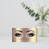 Geschenkgutschein Gold Rose Korallenstriche Makeup Rabattkarte (Stehend Vorderseite)