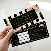 Geschenkgutschein Gold Schwarze und weiße Streifen