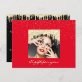 Geschenkgutschein Gold Tropfen Holidays Confetti R Postkarte (Vorne/Hinten)