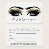 Geschenkgutschein Gold Weißer Lash Erweiterungs Ma (Vorne & Hinten)