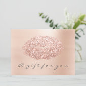 Geschenkgutschein Grau Rose Gold Kiss Beauty Studi (Stehend Vorderseite)