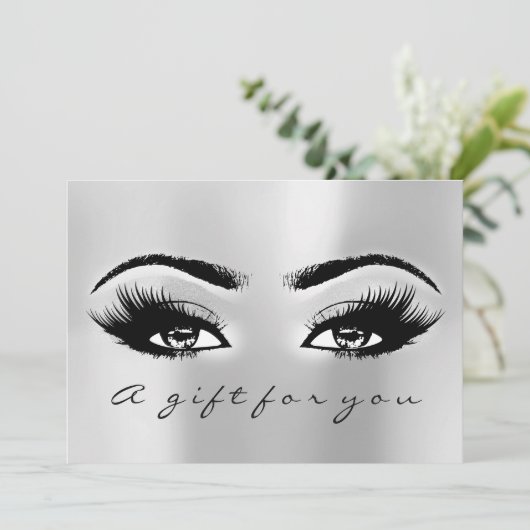 Geschenkgutschein Grau Silver Lash Schönheitsmitte (Stehend Vorderseite)