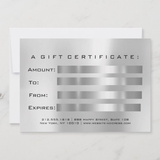 Geschenkgutschein Grau Silver Lash Schönheitsmitte (Rückseite)