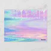 Geschenkgutschein-Holograph Unicorn-Rosa-Logo Postkarte (Rückseite)