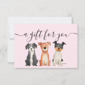 Geschenkgutschein Hund Erwachsener Sitzmöbel (Vorderseite)