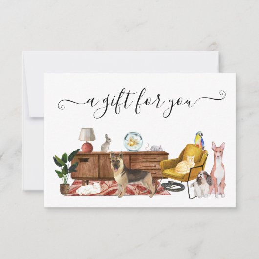 Geschenkgutschein Hunde Katze Sitzplatz (Vorderseite)