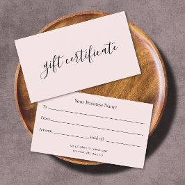 Geschenkgutschein in Pastellrosa