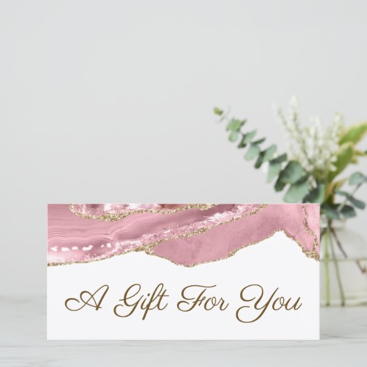 Geschenkgutschein in Rosa (Stehend Vorderseite)