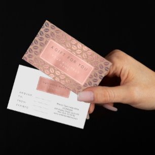 Geschenkgutschein-Karte Angepasste Rosa Rose Gold Rabattkarte