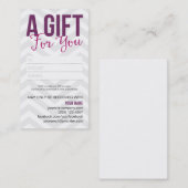 Geschenkgutschein-Karten-Visitenkarten Rabattkarte (Vorne/Hinten)