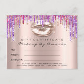 Geschenkgutschein Kiss Lips Makeup Rainbow Unicorn Postkarte (Vorderseite)