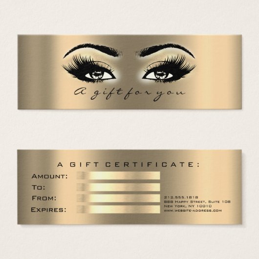 Geschenkgutschein Kleine Sepia Gold Lashes Makeup (Vorne & Hinten)