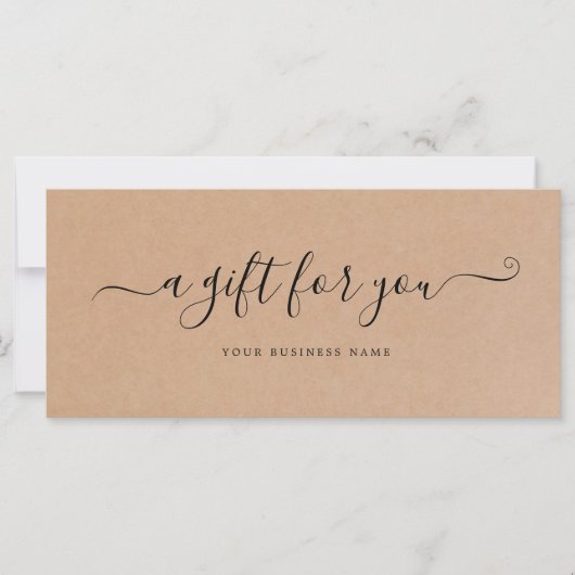 Geschenkgutschein Kraft Papier rustikal (Vorderseite)