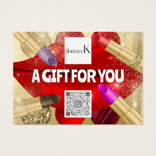 Geschenkgutschein Lash Makeup Logo QR Red Lips (Vorderseite)