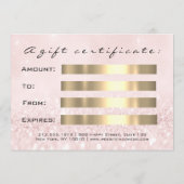 Geschenkgutschein Lash Pink Diamant Schönheitsmitt (Rückseite)