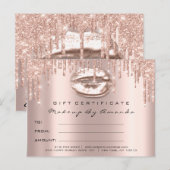 Geschenkgutschein Lashes Kiss LIps Makeup Glam Postkarte (Vorne/Hinten)