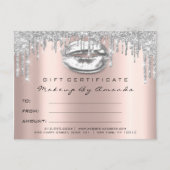 Geschenkgutschein Lashes Kiss LIps Makeup Gray Postkarte (Vorderseite)