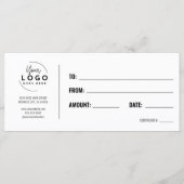 Geschenkgutschein Logo Modern Schwarz Geschäftlich (Rückseite)