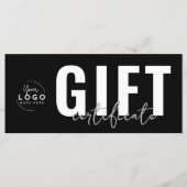 Geschenkgutschein Logo Modern Schwarz Geschäftlich (Vorderseite)
