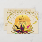 Geschenkgutschein Lotus Blume Yoga Gesundheit (Vorne/Hinten)