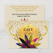 Geschenkgutschein Lotus Blume Yoga Gesundheit (Vorne/Hinten)