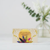 Geschenkgutschein Lotus Blume Yoga Heilung Visitenkarte (Stehend Vorderseite)