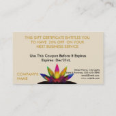 Geschenkgutschein Lotus Blume Yoga Heilung Visitenkarte (Rückseite)