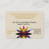 Geschenkgutschein Lotus Blume Yoga Heilung Visitenkarte (Rückseite)