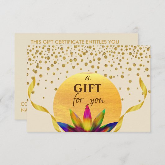 Geschenkgutschein Lotus Blume Yoga Meditation Begleitkarte (Vorne/Hinten)