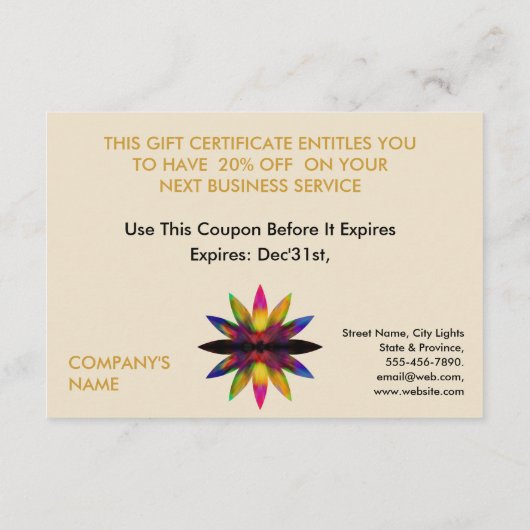 Geschenkgutschein Lotus Blume Yoga Meditation Begleitkarte (Rückseite)