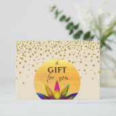 Geschenkgutschein Lotus Blume Yoga Medizin Begleitkarte (Stehend Vorderseite)