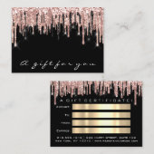 Geschenkgutschein Makeup Eyelash Haar Nägel Schwar Visitenkarte (Vorne/Hinten)