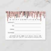 Geschenkgutschein Makeup Eyelash Haar Nägel Weiß Visitenkarte (Rückseite)