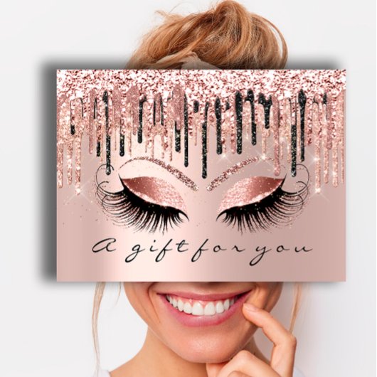 Geschenkgutschein Makeup Lash Haarnails Augen Rose Visitenkarte