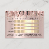 Geschenkgutschein Makeup Lash Haarnails Augen Rose Visitenkarte (Rückseite)