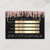 Geschenkgutschein Makeup Lash Hair Nails Confetti Visitenkarte (Rückseite)