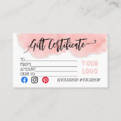 Geschenkgutschein Marketing Rabatt Empfehlungskarte (Vorderseite)