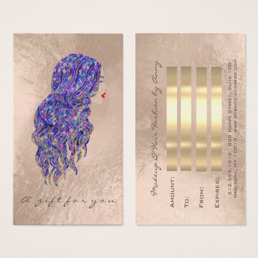 Geschenkgutschein Mermaid Gold Friseur Makeup (Vorne & Hinten)